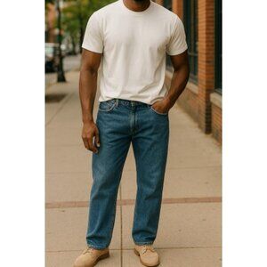 RUSTLER Frayed Leg Big Mens Denim Jeans 42 x 30